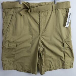 Mens 4XL Cargo Shorts Khaki Big Tall Utility Belted Summer | Ring of Fire